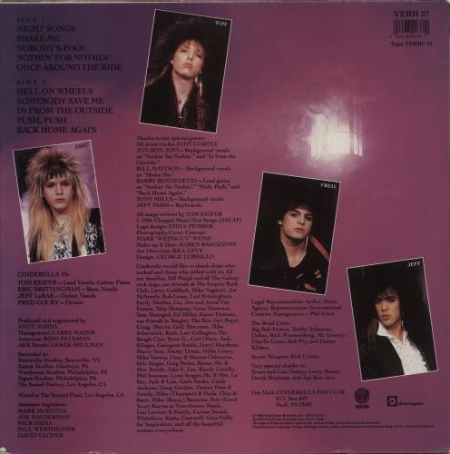 Cinderella Night Songs - EX vinyl LP album (LP record) UK CINLPNI880140