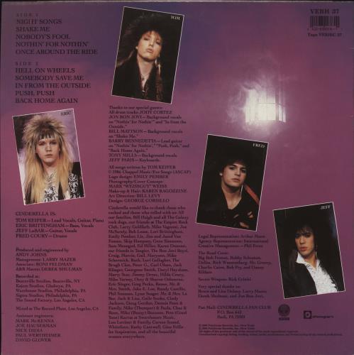 Cinderella Night Songs vinyl LP album (LP record) UK CINLPNI245864