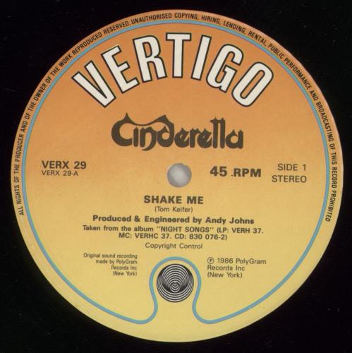 Cinderella Shake Me 12" vinyl single (12 inch record / Maxi-single) UK CIN12SH865097