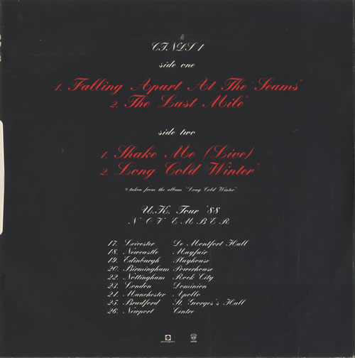 Cinderella U.K. Tour Promo 1988 12" vinyl single (12 inch record / Maxi-single) UK CIN12UK469730