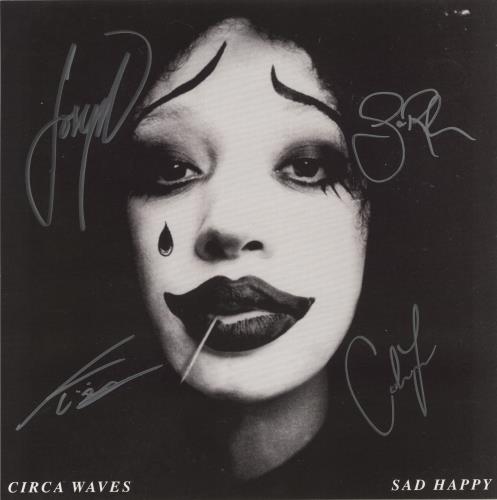 Circa Waves Sad Happy - Gold Vinyl - Fully Autographed Sleeve + Print 2-LP vinyl record set (Double LP Album) UK G8U2LSA875505
