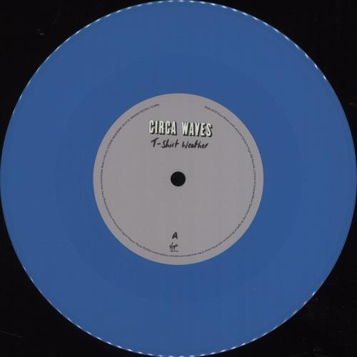 Circa Waves T-Shirt Weather - Blue Vinyl + Autographed Sleeve 7" vinyl single (7 inch record / 45) UK G8U07TS682335