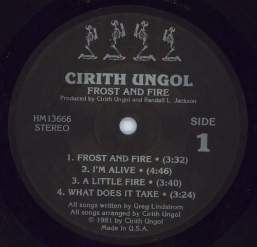 Cirith Ungol Frost And Fire vinyl LP album (LP record) US 587LPFR813206