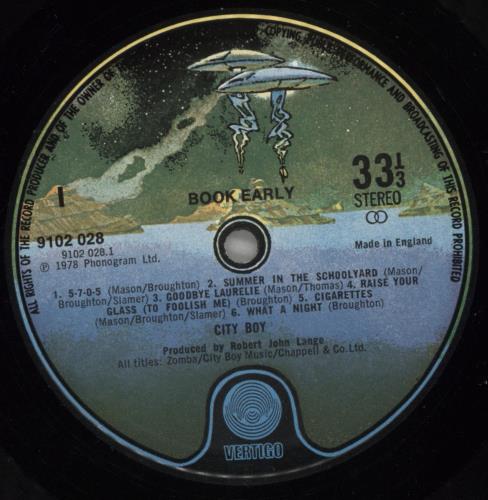 City Boy Book Early - shrink vinyl LP album (LP record) UK CTBLPBO724877