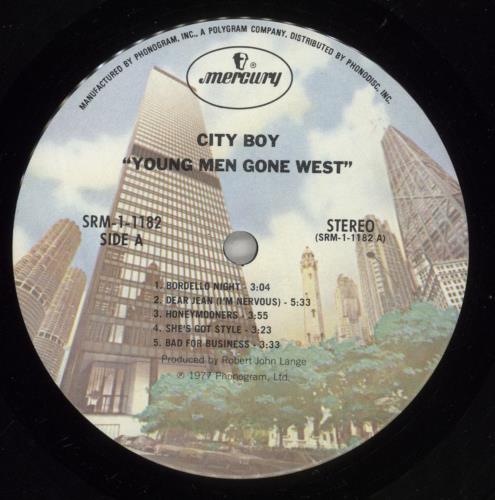 City Boy Young Men Gone West vinyl LP album (LP record) US CTBLPYO874649