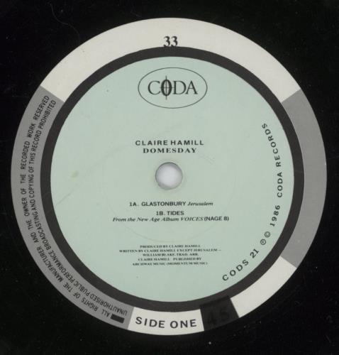 Claire Hamill Domesday 7" vinyl single (7 inch record / 45) UK CLM07DO520080