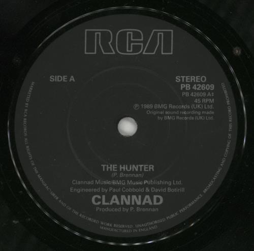 Clannad The Hunter 7" vinyl single (7 inch record / 45) UK CLN07TH34540