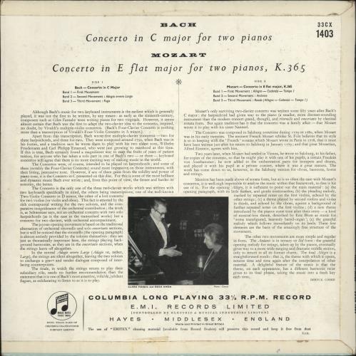 Clara Haskil & Geza Anda Concertos For Two Pianos - 1st vinyl LP album (LP record) UK QMDLPCO867453