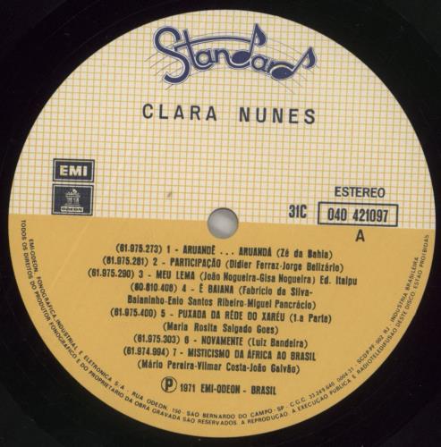 Clara Nunes Clara Nunes vinyl LP album (LP record) Brazilian FQCLPCL858117