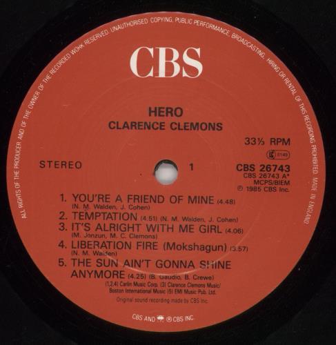 Clarence Clemons Hero vinyl LP album (LP record) UK CM3LPHE592025