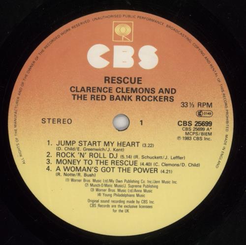 Clarence Clemons Rescue vinyl LP album (LP record) UK CM3LPRE425634