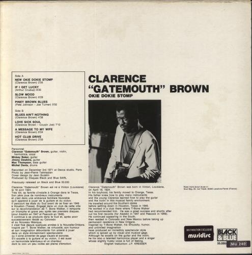 Clarence 'Gatemouth' Brown Okie Dokie Stomps vinyl LP album (LP record) French CJTLPOK860517