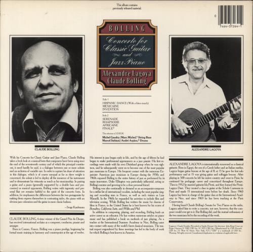 Claude Bolling Concerto for Classic Guitar and Jazz Piano vinyl LP album (LP record) US 7CBLPCO869940