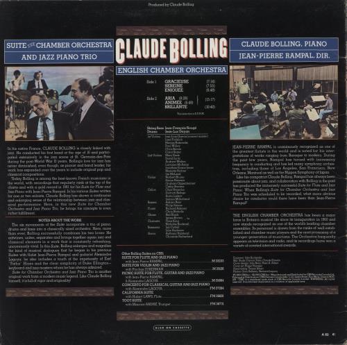 Claude Bolling Suite For Chamber Orchestra And Jazz Piano Trio vinyl LP album (LP record) Canadian 7CBLPSU870715
