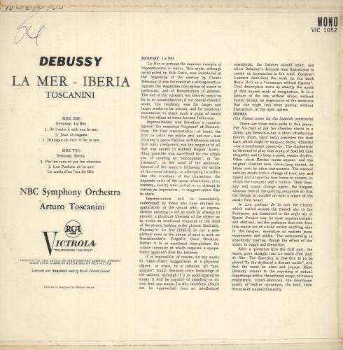 Claude Debussy Debussy: La Mer - Iberia vinyl LP album (LP record) UK DTJLPDE746724