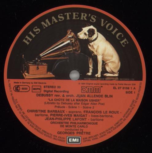 Claude Debussy Debussy: The Fall Of The House Of Usher / The Masque Of The Red Death / The Haunted Palace vinyl LP album (LP record) German DTJLPDE879886