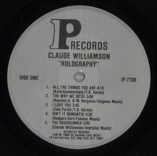 Claude Williamson Holography vinyl LP album (LP record) US CW3LPHO882310
