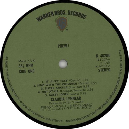 Claudia Lennear Phew! UK vinyl LP album (LP record) (651156)