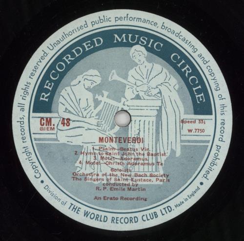 Claudio Monteverdi Monteverdi: Psalms And Anthems vinyl LP album (LP record) UK M88LPMO854810