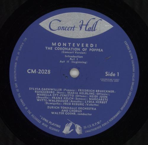 Claudio Monteverdi Monteverdi: The Coronation Of Poppea vinyl LP album (LP record) UK M88LPMO856450