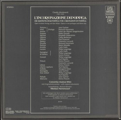 Claudio Monteverdi The Coronation Of Poppea Vinyl Box Set German M88VXTH874819