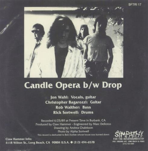 Claw Hammer Candle Opera - Pink Vinyl 7" vinyl single (7 inch record / 45) US C2907CA833833