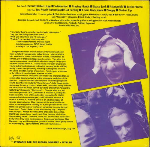 Claw Hammer Q: Are We Not Men? A: We Are Not Devo! - Shrink vinyl LP album (LP record) Japanese C29LPQA833732