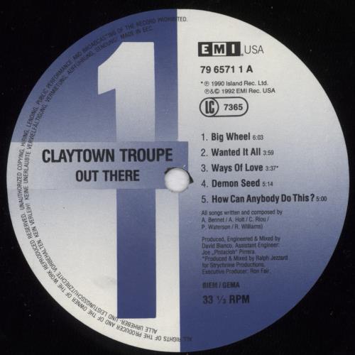 Claytown Troupe Out There vinyl LP album (LP record) UK CWPLPOU818987