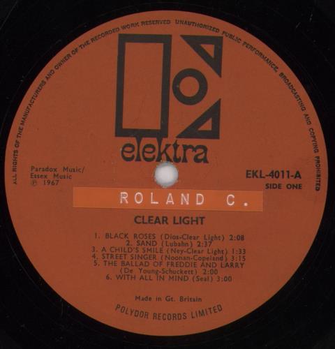 Clear Light Clear Light vinyl LP album (LP record) UK CL4LPCL834755