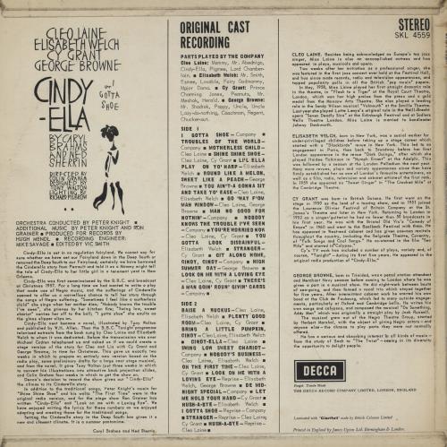 Cleo Laine & John Dankworth Cindy-Ella (Or I Gotta Shoe) vinyl LP album (LP record) UK L&DLPCI762001