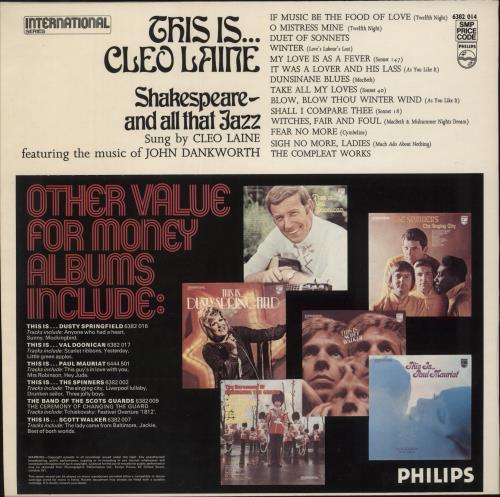 Cleo Laine & John Dankworth This Is... Cleo Laine vinyl LP album (LP record) UK L&DLPTH534528