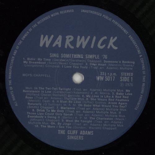 Cliff Adams Sing Something Simple 76 2-LP vinyl record set (Double LP Album) UK 5CA2LSI667301