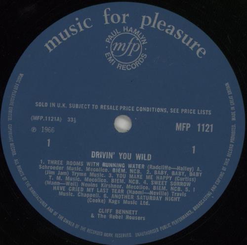 Cliff Bennett And The Rebel Rousers Drivin' You Wild vinyl LP album (LP record) UK CBNLPDR72836