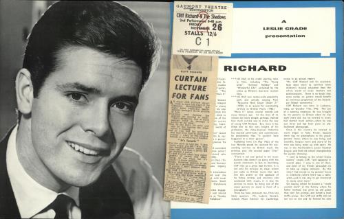 Cliff Richard 1965 Tour Programme + Ticket Stubb & Newspaper Cutting tour programme UK RICTRTO715357