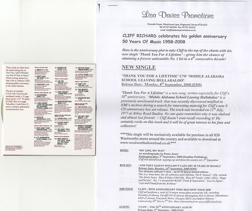 Cliff Richard And They Said It Wouldn't Last [My 50 Years In Music] 2 CD album set (Double CD) UK RIC2CAN451107