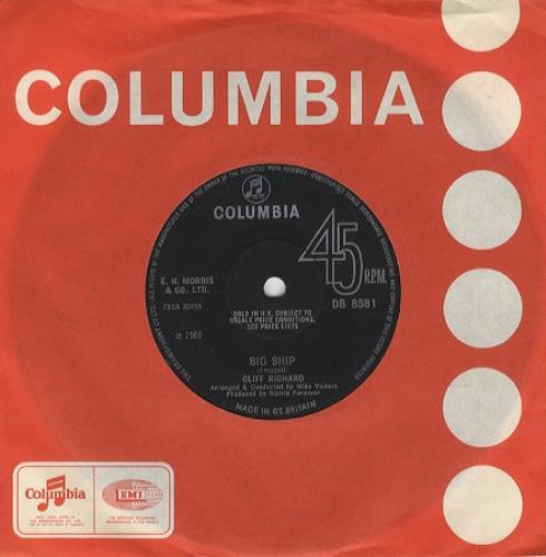 Cliff Richard Big Ship 7" vinyl single (7 inch record / 45) UK RIC07BI161564