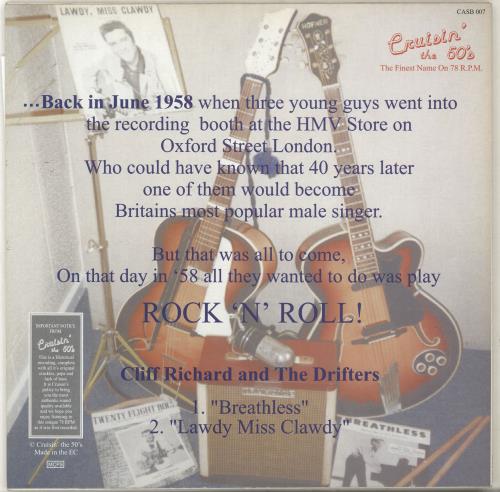 Cliff Richard Breathless 10" vinyl single (10 inch record) UK RIC10BR703138