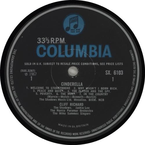 Cliff Richard Cinderella vinyl LP album (LP record) UK RICLPCI713828