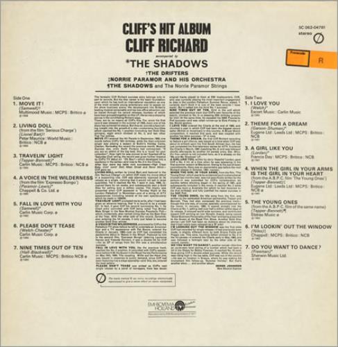 Cliff Richard Cliff's Hit Album vinyl LP album (LP record) Dutch RICLPCL240598