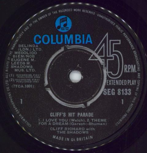 Cliff Richard Cliff's Hit Parade - 2nd 7" vinyl single (7 inch record / 45) UK RIC07CL789672