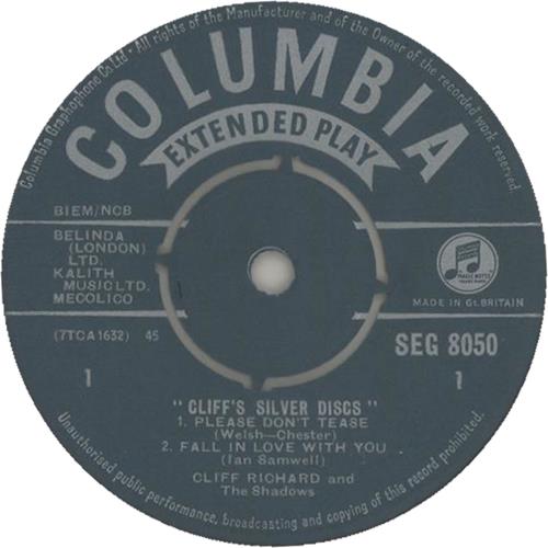 Cliff Richard Cliff's Silver Discs EP - 1st 7" vinyl single (7 inch record / 45) UK RIC07CL377136