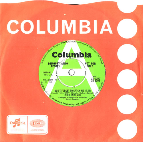 Cliff Richard Don't Forget To Catch Me - A Label 7" vinyl single (7 inch record / 45) UK RIC07DO588586