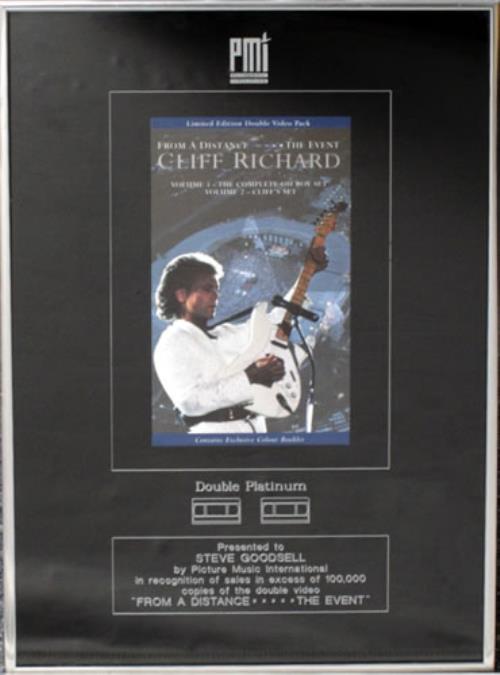 Cliff Richard From A Distance - The Event award disc UK RICAWFR147307