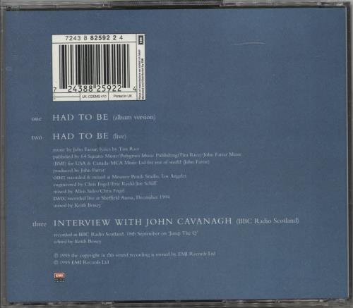 Cliff Richard Had To Be - Part 1 CD single (CD5 / 5") UK RICC5HA59855
