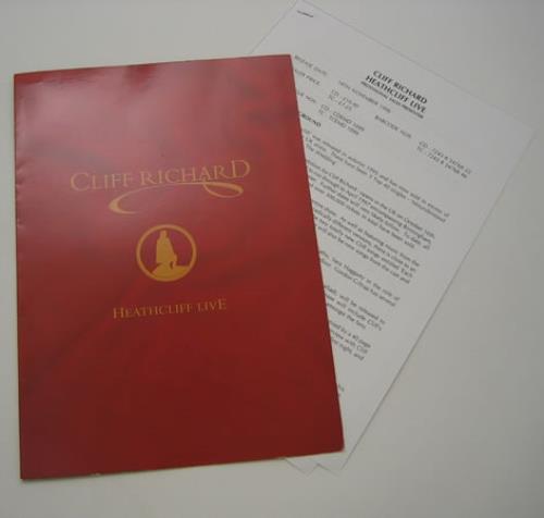 Cliff Richard Heathcliff Live media press pack UK RICPPHE186921