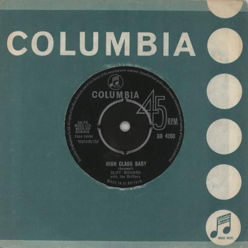Cliff Richard High Class Baby - Black Label 7" vinyl single (7 inch record / 45) UK RIC07HI837669
