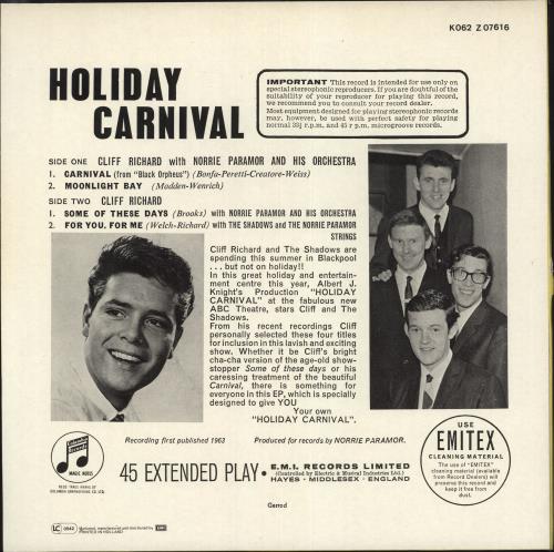 Cliff Richard Holiday Carnival 12" vinyl single (12 inch record / Maxi-single) Dutch RIC12HO156319