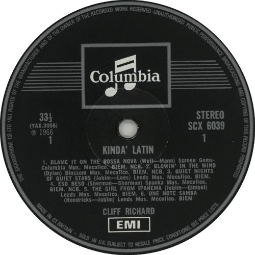 Cliff Richard Kinda' Latin - One Box vinyl LP album (LP record) UK RICLPKI653773