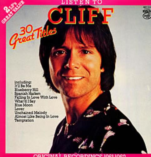 Cliff Richard Listen To Cliff 2-LP vinyl record set (Double LP Album) UK RIC2LLI227623