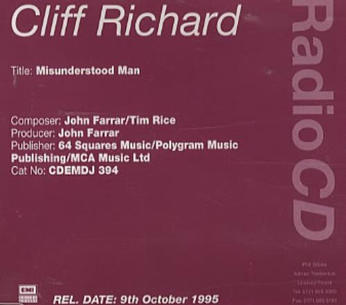 Cliff Richard Misunderstood Man CD single (CD5 / 5") UK RICC5MI54353